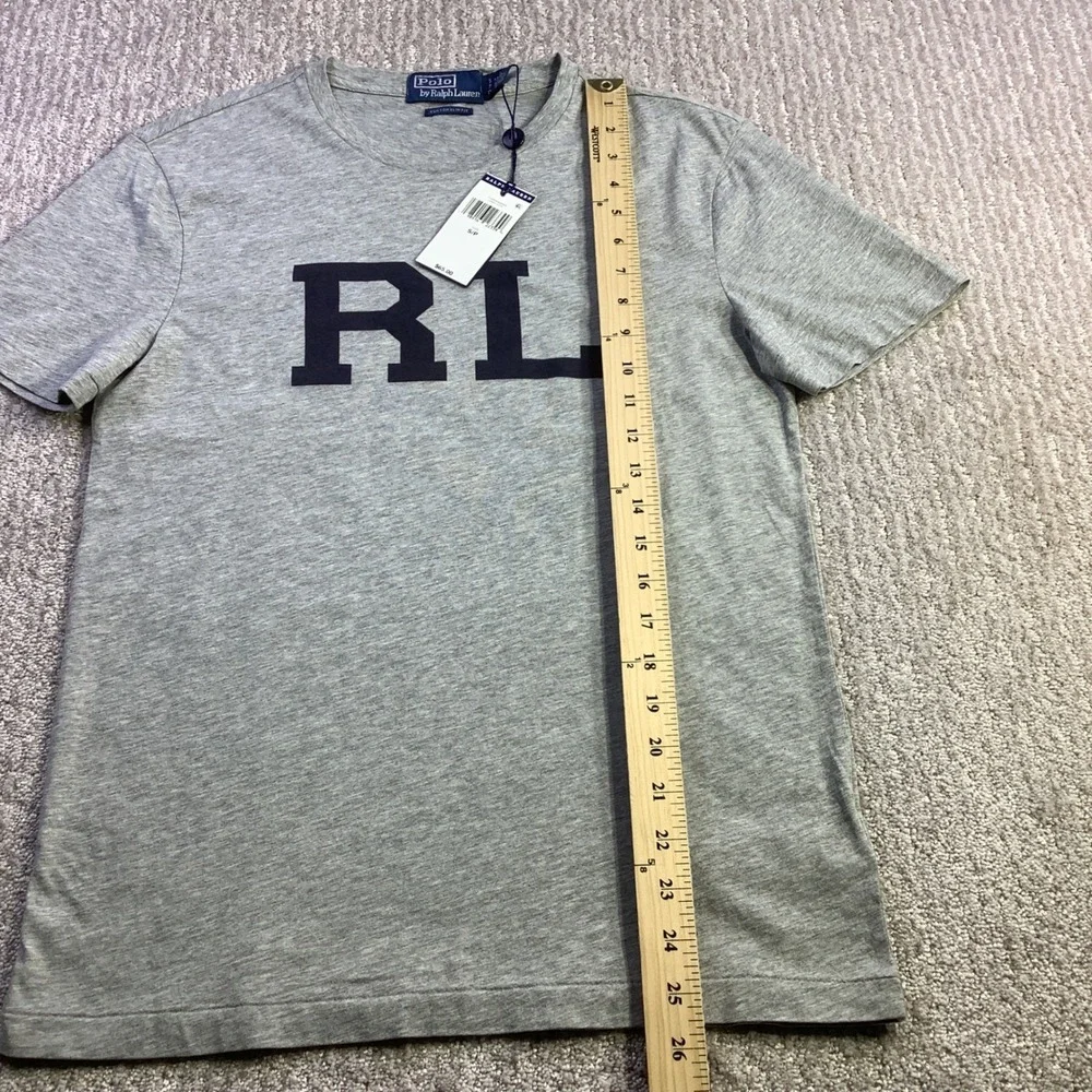 Polo‎ Ralph Lauren Mens Custom Slim Fit RL Graphic T-Shirt Grey Size S NWT